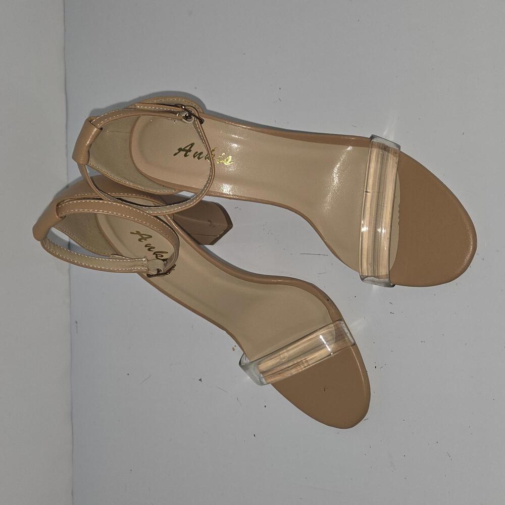 088‎ Ankis Block Heeled Sandals Open Toe Ankle Strap Dressy Size 8B(M)
